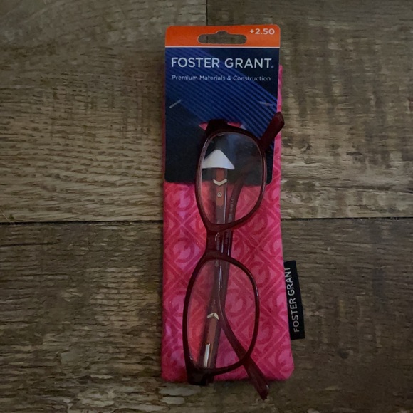 NWT FOSTER GRANT +2.50 Red/Magenta Reading Glasses - Picture 3 of 16